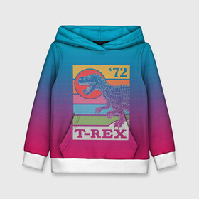 Детская толстовка 3D с принтом T-rex Dino 72 в городе Новоалтайск, 100% полиэстер | двухслойный капюшон со шнурком для регулировки, мягкие манжеты на рукавах и по низу толстовки, спереди карман-кенгуру с мягким внутренним слоем | dino | rex | roar | t rex | дино | динозавр | динозавры
