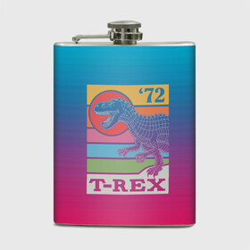 Фляга с принтом T-rex Dino 72 в городе Новоалтайск, металлический корпус | емкость 0,22 л, размер 125 х 94 мм. Виниловая наклейка запечатывается полностью | Тематика изображения на принте: dino | rex | roar | t rex | дино | динозавр | динозавры
