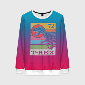 Женский свитшот 3D с принтом T-rex Dino 72 в городе Новоалтайск, 100% полиэстер с мягким внутренним слоем | круглый вырез горловины, мягкая резинка на манжетах и поясе, свободная посадка по фигуре | Тематика изображения на принте: dino | rex | roar | t rex | дино | динозавр | динозавры