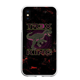 Чехол для iPhone XS Max матовый с принтом T-rex KING в городе Новоалтайск, Силикон | Область печати: задняя сторона чехла, без боковых панелей | dino | rex | roar | t rex | дино | динозавр | динозавры