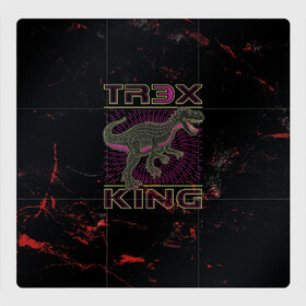 Магнитный плакат 3Х3 с принтом T-rex KING в городе Новоалтайск, Полимерный материал с магнитным слоем | 9 деталей размером 9*9 см | dino | rex | roar | t rex | дино | динозавр | динозавры