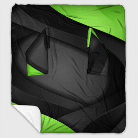 Плед с рукавами с принтом Green Black в городе Новоалтайск, 100% полиэстер | Закругленные углы, все края обработаны. Ткань не мнется и не растягивается. Размер 170*145 | 3d | 3д | sport | абстракция | линии | паттерн | соты | спортивный стиль | текстуры