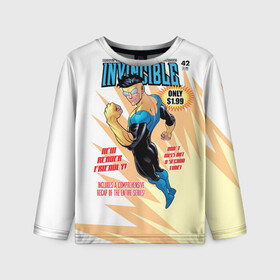 Детский лонгслив 3D с принтом НЕУЯЗВИМЫЙ INVINCIBLE в городе Новоалтайск, 100% полиэстер | длинные рукава, круглый вырез горловины, полуприлегающий силуэт
 | comics | damien darkblood | invincible | дэмиен даркблад | комикс | комиксы | мультсериал | непобедимый | неуязвимый