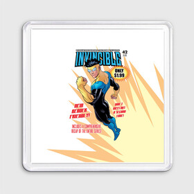 Магнит 55*55 с принтом НЕУЯЗВИМЫЙ INVINCIBLE в городе Новоалтайск, Пластик | Размер: 65*65 мм; Размер печати: 55*55 мм | Тематика изображения на принте: comics | damien darkblood | invincible | дэмиен даркблад | комикс | комиксы | мультсериал | непобедимый | неуязвимый