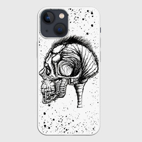 Чехол для iPhone 13 mini с принтом Череп Зверь и Брызги в городе Новоалтайск,  |  | beast | head | skulls | vampire | голова | животные | зверь | зубы | кости | мозги | паттерн | полосы | природа | скелет | текстура | точки | узор | хо | цветы | чб | черепа | черный | яркий