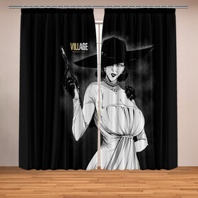 Фотошторы с принтом Lady Alcina Dimitrescu в городе Новоалтайск, Блэкаут (светозащита 90%) / Габардин (светозащита 40% | 2 полотна шириной по 145 см; Высота 200-300 см; Крепление: шторная лента (на крючки); | alcina dimitrescu | resident evil village | вампирша | деревня | компьютерная игра | леди альсина димитреску | обитель зла