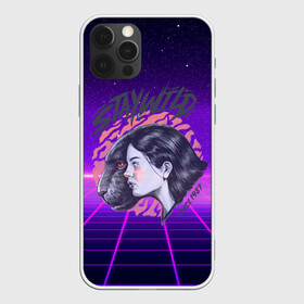 Чехол для iPhone 12 Pro Max с принтом Девушка - пантера StayWild в городе Новоалтайск, Силикон |  | 1987 | staywild | vaporwawe | восход | девушка | девушка   пантера | закат | зверь | пантера | солнце | хищник