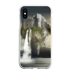 Чехол для iPhone XS Max матовый с принтом Парящий замак в городе Новоалтайск, Силикон | Область печати: задняя сторона чехла, без боковых панелей | вода | водопад | водопады | горы | закат | замки | замок | замок 2 | замок ваз | замок ваза | замок зажигания | замок лет | камни | лета замок | море | на воде | озеро | парящий замок | птица | птицы | суша