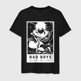 Мужская футболка хлопок с принтом BAD BOYS Чёрный клевер в городе Новоалтайск, 100% хлопок | прямой крой, круглый вырез горловины, длина до линии бедер, слегка спущенное плечо. | asta | black bulls | black clover | quartet knights | yuno | акума | аниме | аста | блэк кловер | буракку куро:ба | демон | королевство клевера | король магов | лихт | магна | манга | пятилистник | черный бык | чёрный клев