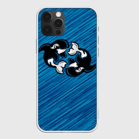 Чехол для iPhone 12 Pro Max с принтом Две косатки в городе Новоалтайск, Силикон |  | Тематика изображения на принте: whale | кит | косатка | косатки | на синем | с косатками