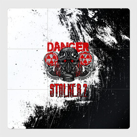 Магнитный плакат 3Х3 с принтом Stalker 2 Danger в городе Новоалтайск, Полимерный материал с магнитным слоем | 9 деталей размером 9*9 см | danger | stalker | stallker | метро | постапокалипсис | радиация | сталкер | чернобыль