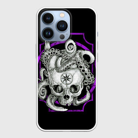 Чехол для iPhone 13 Pro с принтом Череп и Осьминог в городе Новоалтайск,  |  | Тематика изображения на принте: beast | head | kraken | neon | octopus | skulls | star | букет | голова | животные | звезда | зверь | зубы | кости | кракен | краска | мозги | неоновый | октопус | осьминог | полосы | скелет | текстура | точки | узор | хо | цветы