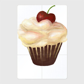 Магнитный плакат 2Х3 с принтом Cupcake with cherry art в городе Новоалтайск, Полимерный материал с магнитным слоем | 6 деталей размером 9*9 см | Тематика изображения на принте: art | cherry | cooking | cupcake | vypichka | yummy | арт | вишня | вкусняшка | выпичка | кекс | кулинария