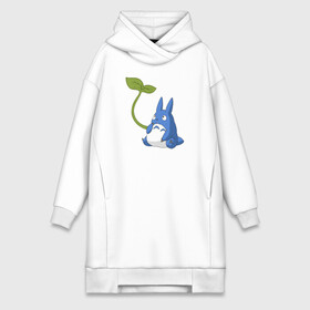 Платье-худи хлопок с принтом Chibi blue totoro в городе Новоалтайск,  |  | anime | chibi | hayao | miyazaki | neighbor | totoro | аниме | миядзаки | сосед | тоторо | хаяо | чиби