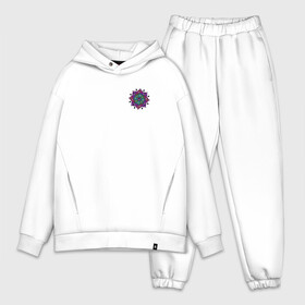 Мужской костюм хлопок OVERSIZE с принтом Eyeflower dark в городе Новоалтайск,  |  | глаза | иллюстрация | рисунок | узор | цветы