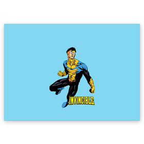 Поздравительная открытка с принтом Invincible Неуязвимый в городе Новоалтайск, 100% бумага | плотность бумаги 280 г/м2, матовая, на обратной стороне линовка и место для марки
 | boy | cartoon | damien darkblood | hero | invincible | superhero | герой | марк грейсон | мультик | мультсериал | непобедимый | неуязвимый | персонаж | супергерой