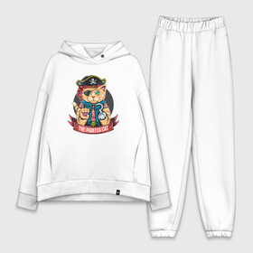 Женский костюм хлопок Oversize с принтом Кот пират в городе Новоалтайск,  |  | captain | cat | pirate | pirates | skull | капитан | кот | пират | череп