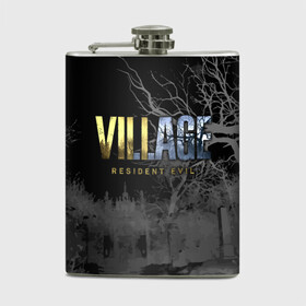Фляга с принтом Resident Evil Village в городе Новоалтайск, металлический корпус | емкость 0,22 л, размер 125 х 94 мм. Виниловая наклейка запечатывается полностью | resident evil | survival horror | village | вилладж | деревня | компьютерная игра | ночь | обитель зла | сухие деревья