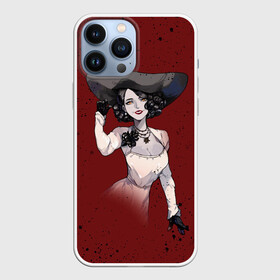 Чехол для iPhone 13 Pro Max с принтом Resident Evil 8 Димитреску в городе Новоалтайск,  |  | Тематика изображения на принте: 8 | dimitresku | games | horror | new | resident evil | umbrella | vampire | village | альсина | альчина | брызги | вампир | деревня | димитреску | игра | лого | надпись | обитель зла | резидент | точки | хоррор | эвил