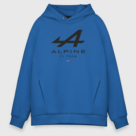 Мужское худи Oversize хлопок с принтом Alpine F1 team в городе Новоалтайск, френч-терри — 70% хлопок, 30% полиэстер. Мягкий теплый начес внутри —100% хлопок | боковые карманы, эластичные манжеты и нижняя кромка, капюшон на магнитной кнопке | alpine | f1 | renault | team | рено | ф1 | фернандо алонсо | формула 1