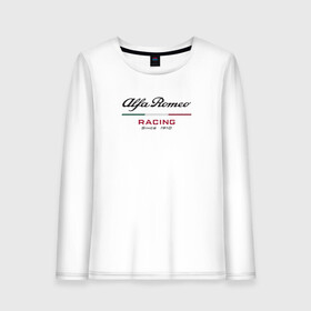 Женский лонгслив хлопок с принтом Alfa Romeo F1 Team в городе Новоалтайск, 100% хлопок |  | alfa romeo | f1 | formula 1 | team | альфе ромео | антонио джовинации | кими райкконен | логотип | ф1 | формула 1