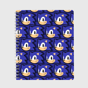 Тетрадь с принтом Sonic pattern в городе Новоалтайск, 100% бумага | 48 листов, плотность листов — 60 г/м2, плотность картонной обложки — 250 г/м2. Листы скреплены сбоку удобной пружинной спиралью. Уголки страниц и обложки скругленные. Цвет линий — светло-серый
 | Тематика изображения на принте: sonic | доктор эггман | ёж | ёж шедоу | ехидна наклз | майлз прауэр | соник | тейлз | эми роуз