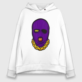 Женское худи Oversize хлопок с принтом DaBaby Purple Mask в городе Новоалтайск, френч-терри — 70% хлопок, 30% полиэстер. Мягкий теплый начес внутри —100% хлопок | боковые карманы, эластичные манжеты и нижняя кромка, капюшон на магнитной кнопке | gangster | golden | mask | music | rappers
