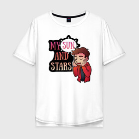 Мужская футболка хлопок Oversize с принтом My Sun and Stars в городе Новоалтайск, 100% хлопок | свободный крой, круглый ворот, “спинка” длиннее передней части | alpha | beta | derek | derek hale | omega | scott | scott mccall | serial | stiles | stiles stilinski | teen wolf | wolf | бета | волк | волки | волчонок | дерек | дерек хейл | оборотень | оборотни | ольфа | омега | сериал | скотт | скотт макколл | стайлз