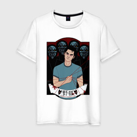 Мужская футболка хлопок с принтом Scott McCall в городе Новоалтайск, 100% хлопок | прямой крой, круглый вырез горловины, длина до линии бедер, слегка спущенное плечо. | alpha | beta | derek | derek hale | omega | scott | scott mccall | serial | stiles | stiles stilinski | teen wolf | wolf | бета | волк | волки | волчонок | дерек | дерек хейл | оборотень | оборотни | ольфа | омега | сериал | скотт | скотт макколл | стайлз