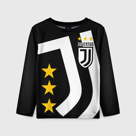 Детский лонгслив 3D с принтом JUVENTUS / ЮВЕНТУС / ЗВЕЗДЫ в городе Новоалтайск, 100% полиэстер | длинные рукава, круглый вырез горловины, полуприлегающий силуэт
 | fifa | football | football club. | juventus football club | sport | uefa | английская премьер лига | лига финал | матч | спорт | уефа | финал | фифа | футбол | футбольный клуб | ювентус