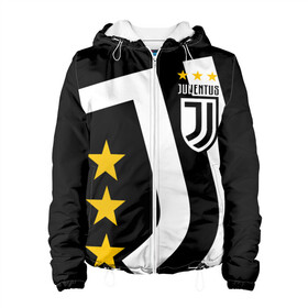 Женская куртка 3D с принтом JUVENTUS / ЮВЕНТУС / ЗВЕЗДЫ в городе Новоалтайск, ткань верха — 100% полиэстер, подклад — флис | прямой крой, подол и капюшон оформлены резинкой с фиксаторами, два кармана без застежек по бокам, один большой потайной карман на груди. Карман на груди застегивается на липучку | fifa | football | football club. | juventus football club | sport | uefa | английская премьер лига | лига финал | матч | спорт | уефа | финал | фифа | футбол | футбольный клуб | ювентус