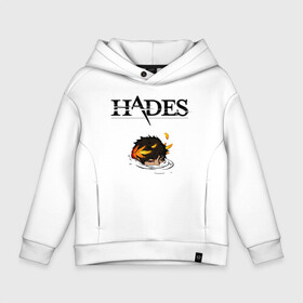 Детское худи Oversize хлопок с принтом Hades в городе Новоалтайск, френч-терри — 70% хлопок, 30% полиэстер. Мягкий теплый начес внутри —100% хлопок | боковые карманы, эластичные манжеты и нижняя кромка, капюшон на магнитной кнопке | Тематика изображения на принте: games | hades | загрей | игра по богов | игры | инди | мифология | хедес