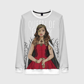 Женский свитшот 3D с принтом Queen of Fillory в городе Новоалтайск, 100% полиэстер с мягким внутренним слоем | круглый вырез горловины, мягкая резинка на манжетах и поясе, свободная посадка по фигуре | coldwater | elliot | fillory | margo | quentin | quentin coldwater | the magicians | волшебники | квентин | марго | филлари | филлори | филори | эллиот