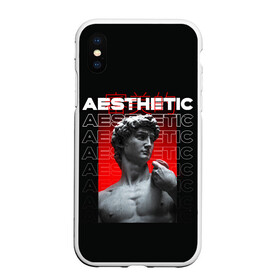 Чехол для iPhone XS Max матовый с принтом ЭСТЕТИЧЕСКИЙ / AESTHETIC в городе Новоалтайск, Силикон | Область печати: задняя сторона чехла, без боковых панелей | aesthetic | devid statue | градиент | давид | китайские иероглифы | статуя | эстетика. | эстетический