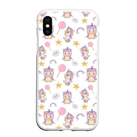 Чехол для iPhone XS Max матовый с принтом Единороги в городе Новоалтайск, Силикон | Область печати: задняя сторона чехла, без боковых панелей | Тематика изображения на принте: rainbow | unicorn | единорог | милый единорог | радуга | сладкий единорог
