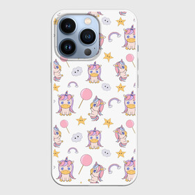 Чехол для iPhone 13 Pro с принтом Единороги в городе Новоалтайск,  |  | Тематика изображения на принте: rainbow | unicorn | единорог | милый единорог | радуга | сладкий единорог