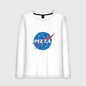 Женский лонгслив хлопок с принтом NASA Pizza в городе Новоалтайск, 100% хлопок |  | mars | moon | nasa | астероид | астронавт | астрономия | вселенная | гагарин | галактика | земля | илон | комета | космонавт | космос | луна | марс | маск | наса | небо | нло | пицца | планета | пришелец | ракета