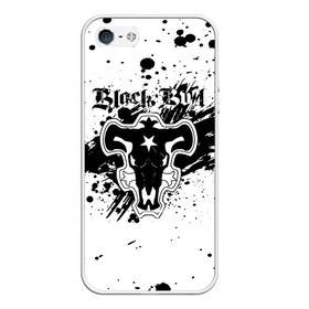 Чехол для iPhone 5/5S матовый с принтом Черные быки брызги Чёрный клевер в городе Новоалтайск, Силикон | Область печати: задняя сторона чехла, без боковых панелей | Тематика изображения на принте: asta | black bulls | black clover | quartet knights | yuno | акума | аниме | аста | блэк кловер | буракку куро:ба | демон | королевство клевера | король магов | лихт | магна | манга | пятилистник | черный бык | чёрный клев