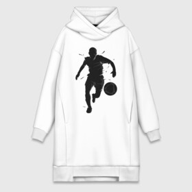 Платье-худи хлопок с принтом Футболист в городе Новоалтайск,  |  | art | ball | football | footballer | shadow | silhouette | sport | арт | мяч | силуэт | спорт | тень | футбол | футболист