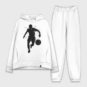 Женский костюм хлопок Oversize с принтом Футболист в городе Новоалтайск,  |  | art | ball | football | footballer | shadow | silhouette | sport | арт | мяч | силуэт | спорт | тень | футбол | футболист