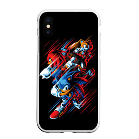 Чехол для iPhone XS Max матовый Sonics team: в городе Новоалтайск, Силикон | Область печати: задняя сторона чехла, без боковых панелей | sonic | доктор эггман | ёж | ёж шедоу | ехидна наклз | майлз прауэр | соник | тейлз | эми роуз