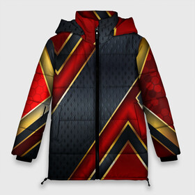 Женская зимняя куртка Oversize с принтом Black & Red 3D в городе Новоалтайск, верх — 100% полиэстер; подкладка — 100% полиэстер; утеплитель — 100% полиэстер | длина ниже бедра, силуэт Оверсайз. Есть воротник-стойка, отстегивающийся капюшон и ветрозащитная планка. 

Боковые карманы с листочкой на кнопках и внутренний карман на молнии | 3d | 3д | sport | абстракция | линии | паттерн | соты | спортивный стиль | текстуры