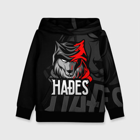Детская толстовка 3D с принтом Hades в городе Новоалтайск, 100% полиэстер | двухслойный капюшон со шнурком для регулировки, мягкие манжеты на рукавах и по низу толстовки, спереди карман-кенгуру с мягким внутренним слоем | hades | roguelike | бесконечные круги ада | волк | компьютерная игра | красный | эмблема