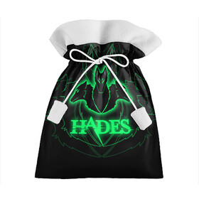 Подарочный 3D мешок с принтом Hades в городе Новоалтайск, 100% полиэстер | Размер: 29*39 см | Тематика изображения на принте: hades | roguelike | бесконечные круги ада | волки | зелёные | компьютерная игра | светящиеся | эмблема