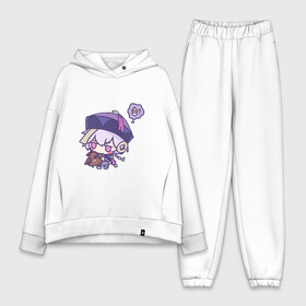 Женский костюм хлопок Oversize с принтом Ци Ци  Qiqi в городе Новоалтайск,  |  | chibi | genshin impact | qiqi | аниме | геншин импакт | ци ци