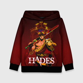 Детская толстовка 3D с принтом Zagreus Hades в городе Новоалтайск, 100% полиэстер | двухслойный капюшон со шнурком для регулировки, мягкие манжеты на рукавах и по низу толстовки, спереди карман-кенгуру с мягким внутренним слоем | hades | roguelike | zagreus | бесконечные круги ада | загрей | компьютерная игра | мифология | сын аида