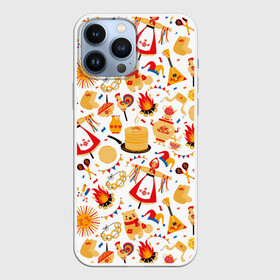 Чехол для iPhone 13 Pro Max с принтом Славянская символика в городе Новоалтайск,  |  | art | background | balalaika | bear | bonfire | carnival | fire | pancakes | samovar | slavic | sun | symbolism | texture | арт | балалайка | блины | костер | ложки | масленица | матрешка | медведь | огонь | петух | самовар | символика | славянская | солн