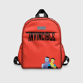 Детский рюкзак 3D с принтом Invincible в городе Новоалтайск, 100% полиэстер | лямки с регулируемой длиной, сверху петелька, чтобы рюкзак можно было повесить на вешалку. Основное отделение закрывается на молнию, как и внешний карман. Внутри дополнительный карман. По бокам два дополнительных кармашка | allen | invincible | omni man | omniman | superhero | алиен | аллен | инвинсибл | неуязвимый | омнимэн | супергерои