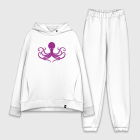 Женский костюм хлопок Oversize с принтом Осьминог в городе Новоалтайск,  |  | cute | octopus | милый | морское | осьминог | осьминожка | паттерн | тентакли | щупальца