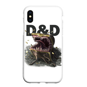Чехол для iPhone XS Max матовый с принтом D&D | Мимик-сундук | ДнД в городе Новоалтайск, Силикон | Область печати: задняя сторона чехла, без боковых панелей | dd | dungeons and dragons | днд | мимик | подземелья и драконы | сундук